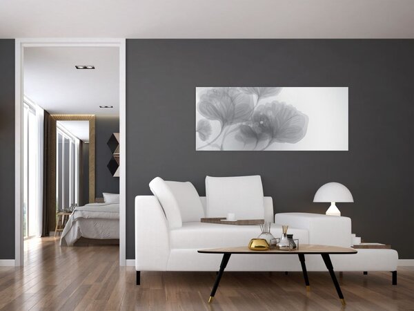 Tablou - Flori în nuanțe gri (120x50 cm)