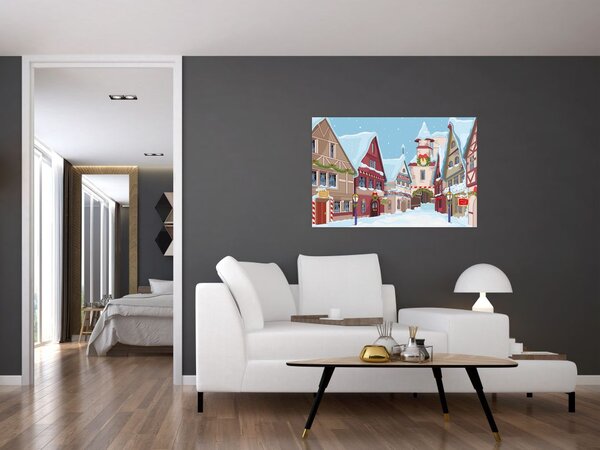Tablou - Stradă de iarnă (90x60 cm)