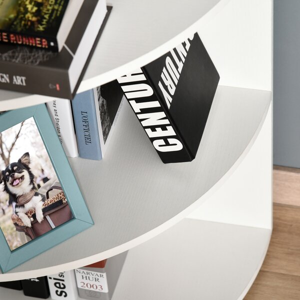Homcom Bibliotecă Colt cu 4 Rafturi, Design Compact, Alb, 39.5x39.5x120 cm | Aosom Romania