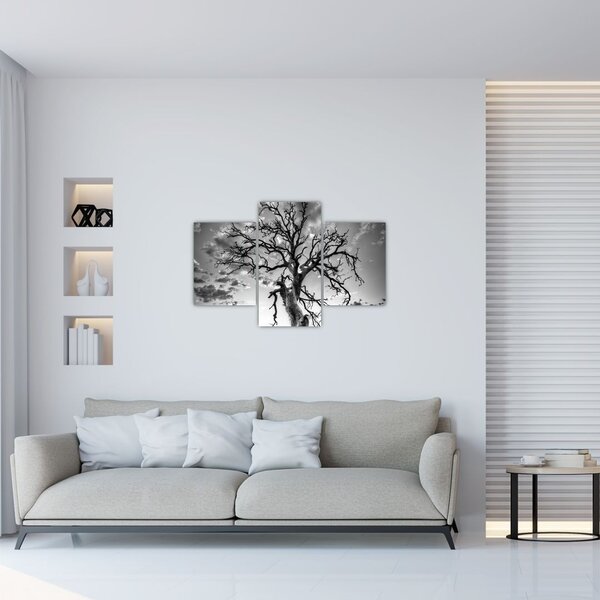 Tablou - Copacul, alb-negru (90x60 cm)