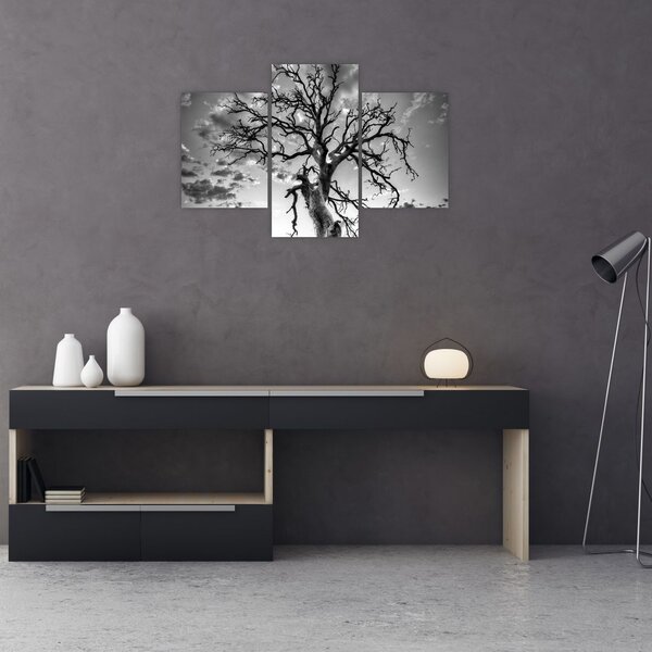 Tablou - Copacul, alb-negru (90x60 cm)
