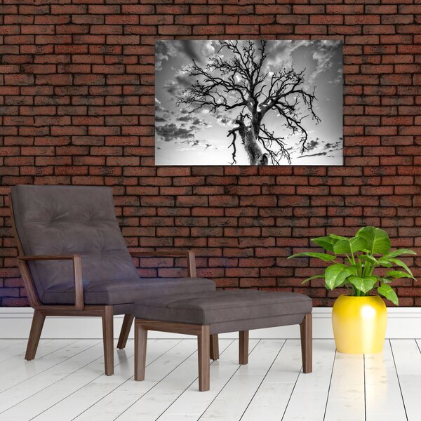 Tablou - Copacul, alb-negru (90x60 cm)