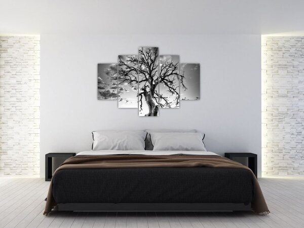 Tablou - Copacul, alb-negru (150x105 cm)