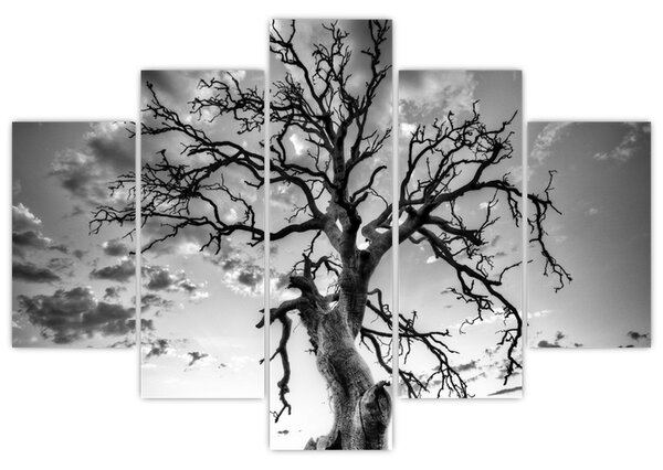 Tablou - Copacul, alb-negru (150x105 cm)