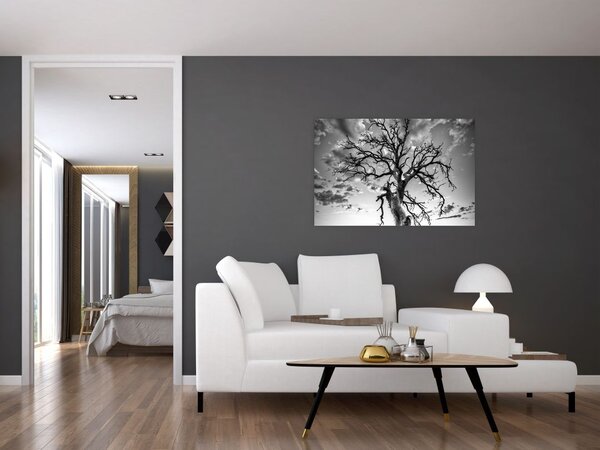 Tablou - Copacul, alb-negru (90x60 cm)