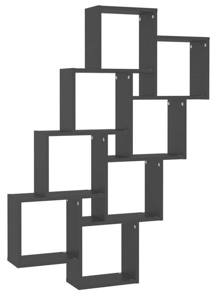 Raft de perete cub, negru, 90x15x119 cm, PAL