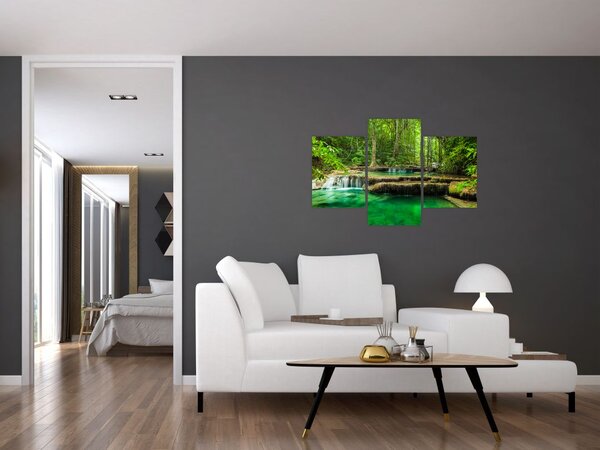 Tablou - Cascada Erawan din Kanchanaburi, Thailanda (90x60 cm)