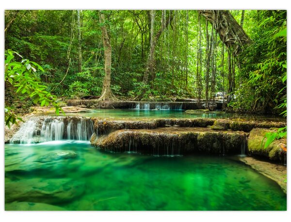 Tablou - Cascada Erawan din Kanchanaburi, Thailanda (70x50 cm)