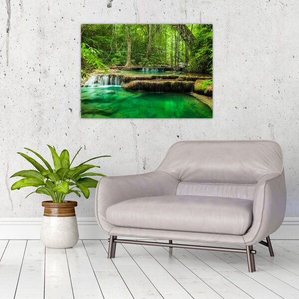 Tablou - Cascada Erawan din Kanchanaburi, Thailanda (70x50 cm)