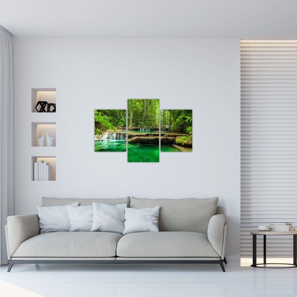 Tablou - Cascada Erawan din Kanchanaburi, Thailanda (90x60 cm)