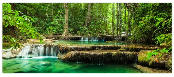 Tablou - Cascada Erawan din Kanchanaburi, Thailanda (120x50 cm)