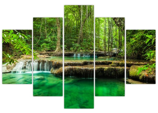 Tablou - Cascada Erawan din Kanchanaburi, Thailanda (150x105 cm)