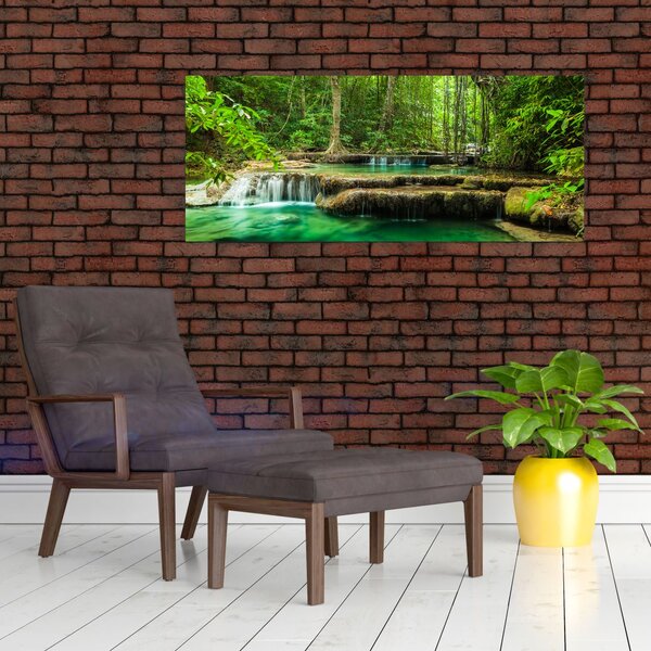 Tablou - Cascada Erawan din Kanchanaburi, Thailanda (120x50 cm)