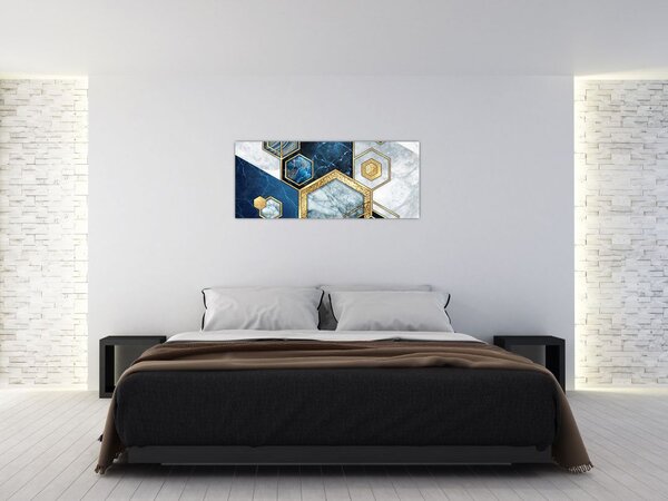 Tablou - Hexagoane de marmură (120x50 cm)