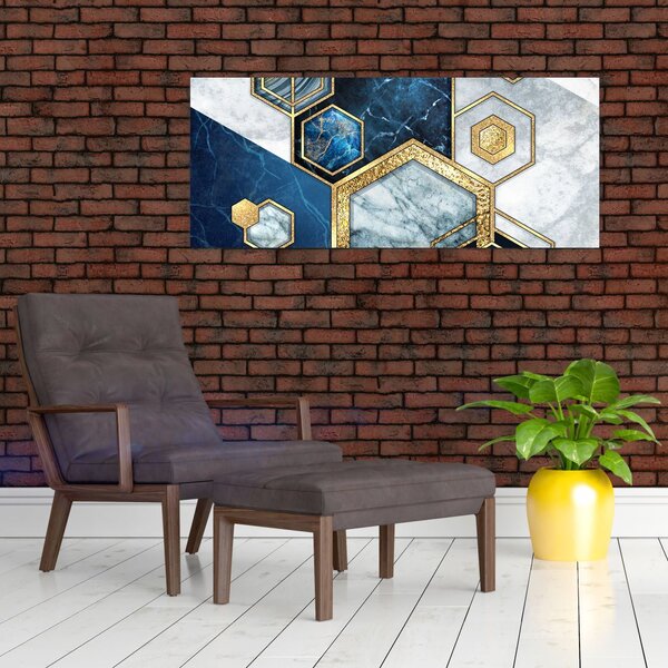 Tablou - Hexagoane de marmură (120x50 cm)