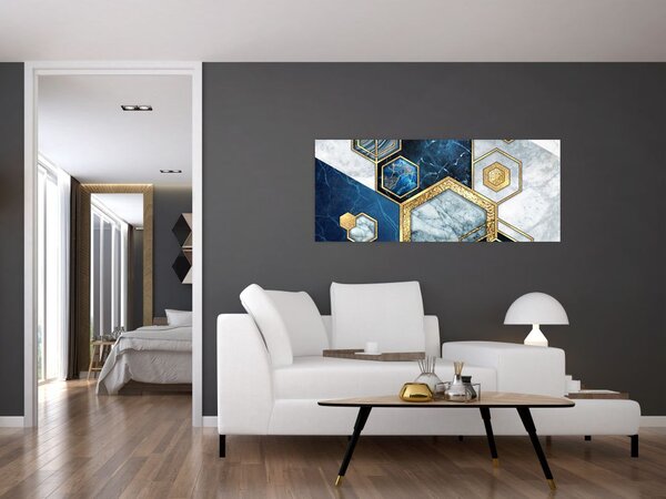 Tablou - Hexagoane de marmură (120x50 cm)