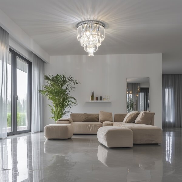 Brilagi - Plafonieră LED cu cristale MOZART, 5xE14/40W/230V, crom lucios