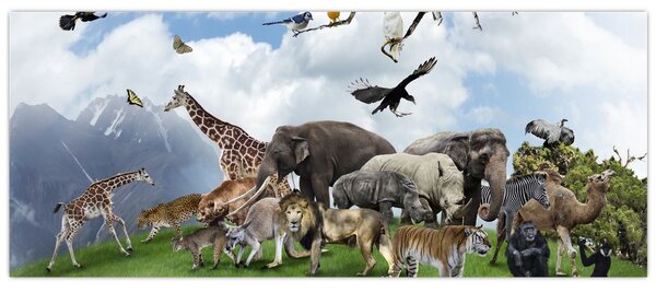Tablou - Animale pe insulă (120x50 cm)