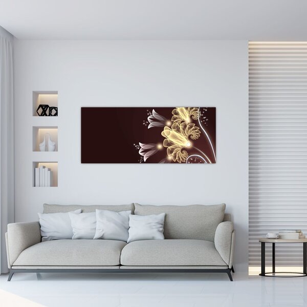 Tablou - Flori strălucitoare (120x50 cm)