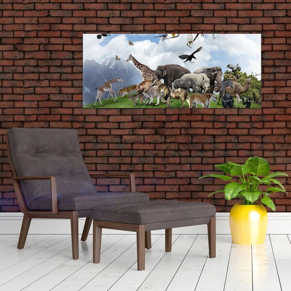 Tablou - Animale pe insulă (120x50 cm)