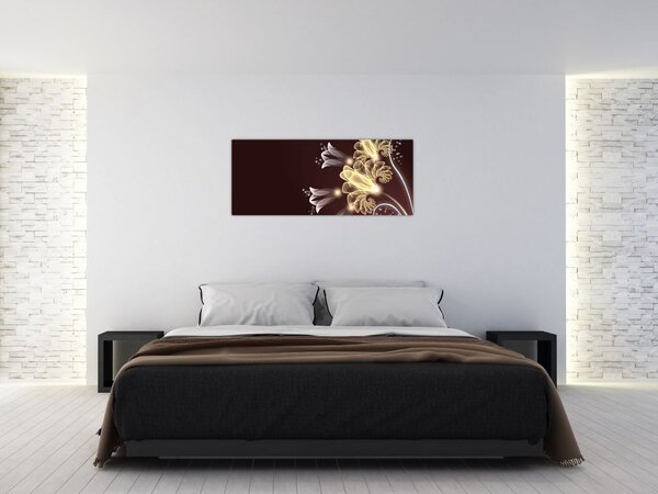Tablou - Flori strălucitoare (120x50 cm)
