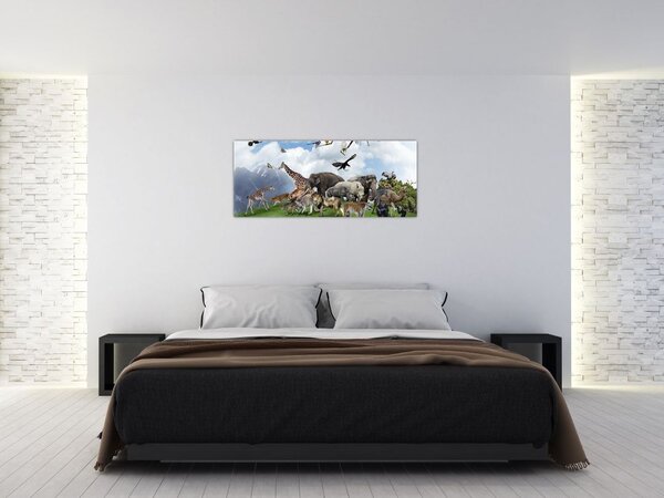 Tablou - Animale pe insulă (120x50 cm)