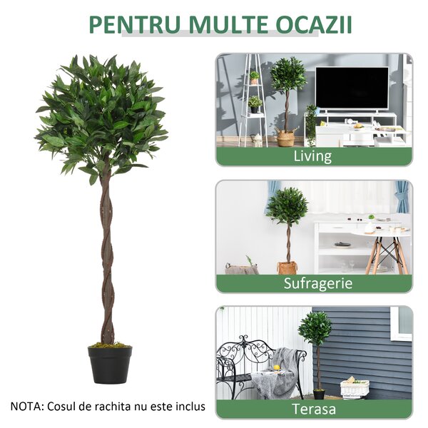 Outsunny set 2 plante artificiale,Ф16x120 cm fiecare, verzi | Aosom Romania