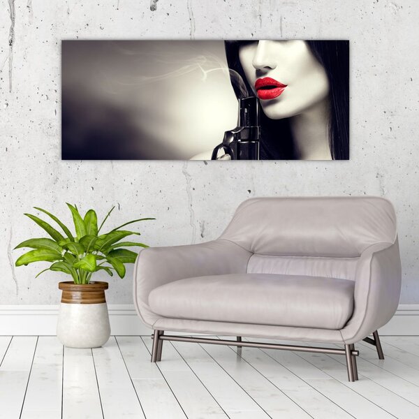 Tablou - Femeia misterioasă (120x50 cm)