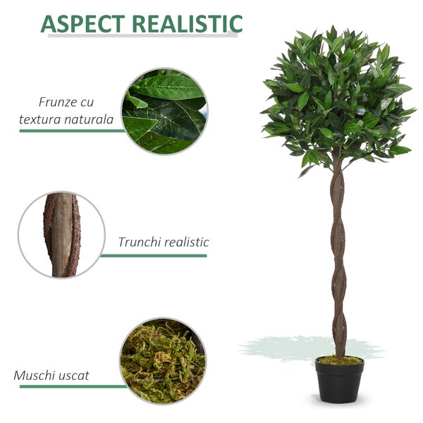 Outsunny set 2 plante artificiale,Ф16x120 cm fiecare, verzi | Aosom Romania