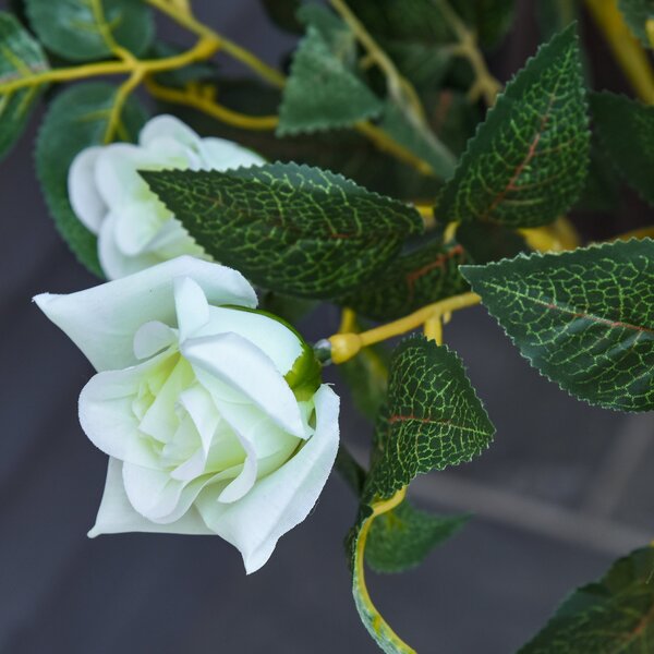 Outsunny Arbore Artificial Camelia cu 21 Flori Decorative, Înălțime 90 cm, Ideal pentru Interior și Exterior | Aosom Romania