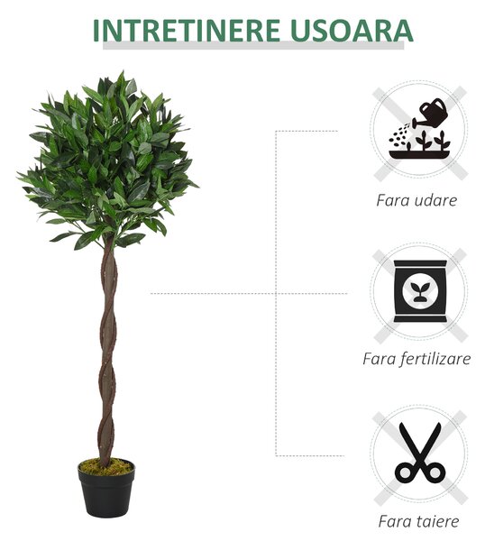 Outsunny set 2 plante artificiale,Ф16x120 cm fiecare, verzi | Aosom Romania