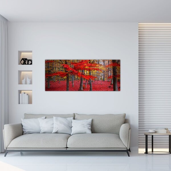 Tablou - Pădurea roșie (120x50 cm)