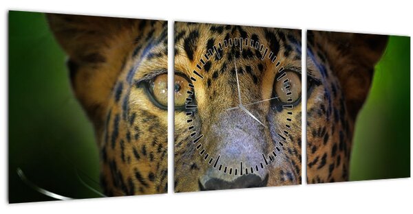 Tablou - Portretul leoparduslui, Sri Lanka (cu ceas) (90x30 cm)