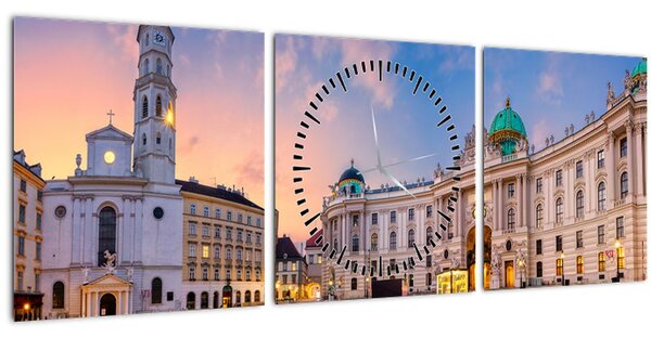 Tablou - Austria, Viena (cu ceas) (90x30 cm)