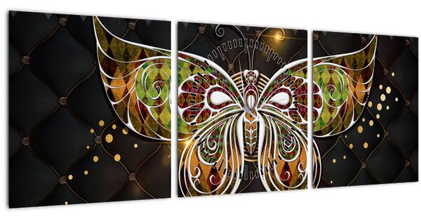 Tablou - Fluture magic (cu ceas) (90x30 cm)