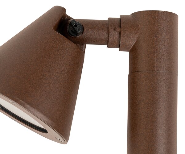 Stâlp de iluminat exterior modern maro ruginit 30 cm IP44 reglabil - Ciara