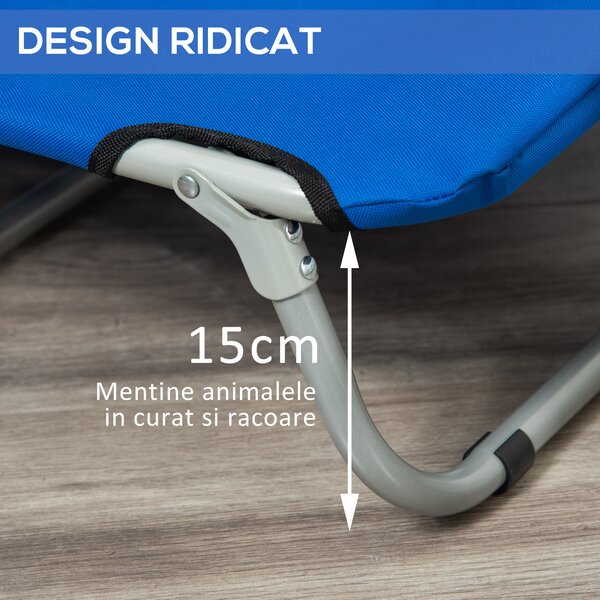 PawHut Saltea Pliabilă Confortabilă pentru Câini, Ușor de Transportat, Albastru, 71x58x18cm | Aosom Romania