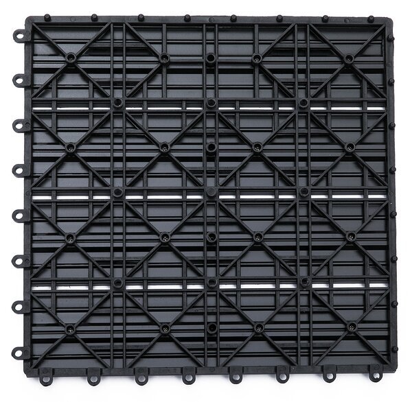Outsunny Set 11 Plăci Gresie pentru Pavaj Grădină și Terasă 30x30x2.2cm Gri | Aosom Romania