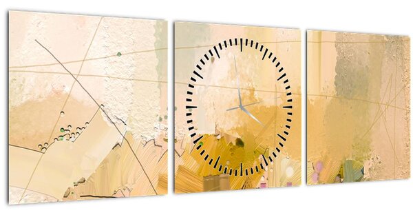 Tablou - Abstract, pictură în ulei (cu ceas) (90x30 cm)