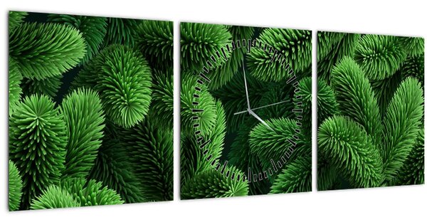 Tablou - Ramuri de conifere (cu ceas) (90x30 cm)