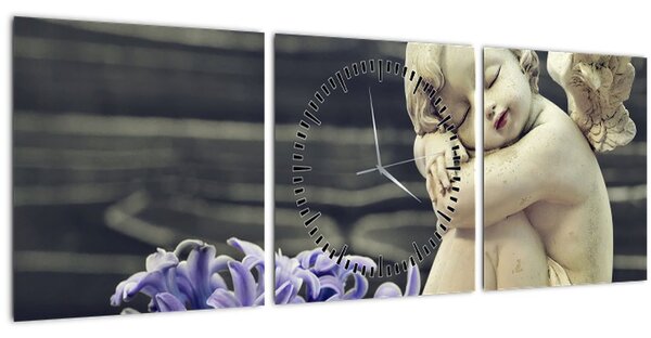 Tablou - Înger cu floare (cu ceas) (90x30 cm)