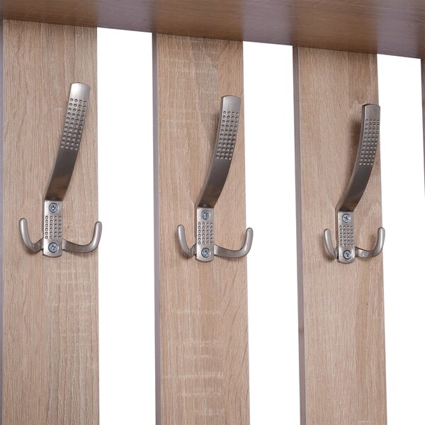 HOMCOM Dulap Pantofi 3 in 1, cu Cuier si Oglinda, Sertare Spațioase, Scaun Rezistent, 90x24x116 cm | Aosom Romania