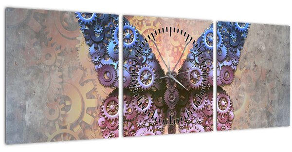 Tablou - Fluture steampunk (cu ceas) (90x30 cm)