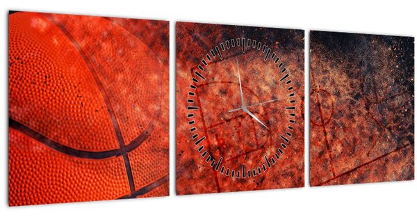 Tablou - Meci de baschet (cu ceas) (90x30 cm)