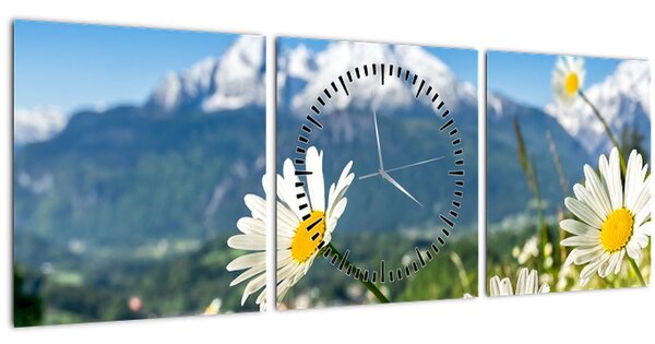 Tablou - Primăvara în Alpi (cu ceas) (90x30 cm)