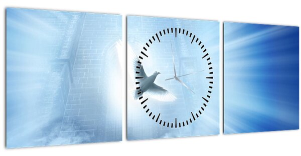 Tablou - Porumbelul lui Dumnezeu (cu ceas) (90x30 cm)