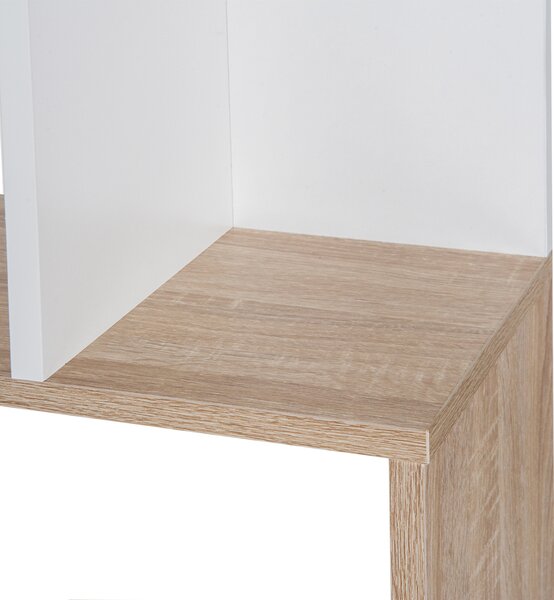 Biblioteca Design Modern 4 rafturi Lemn Natural si Alb, 60x24x148cm HOMCOM | Aosom Romania