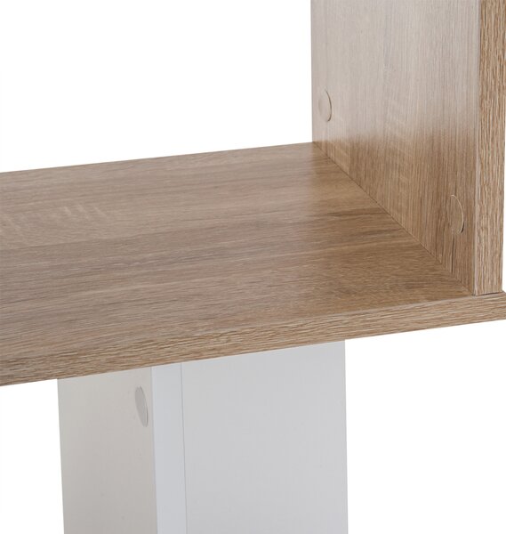 Biblioteca Design Modern 4 rafturi Lemn Natural si Alb, 60x24x148cm HOMCOM | Aosom Romania