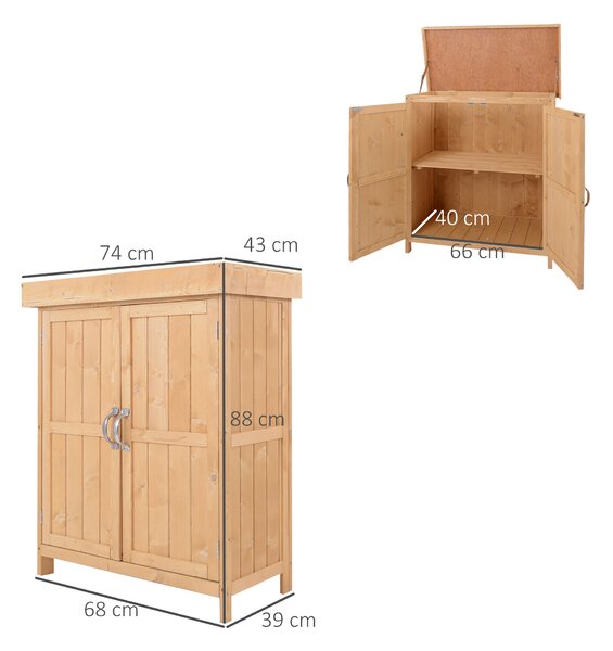 Outsunny Dulap de Grădină pentru Depozitare Unelte, Magazie Exterior cu 2 Rafturi, 74x43x88 cm, Gri | Aosom Romania