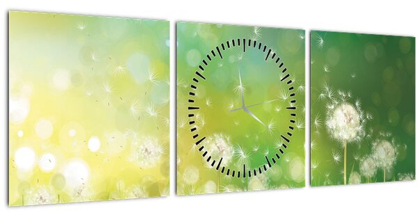 Tablou - Păpădie înflorită (cu ceas) (90x30 cm)